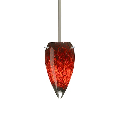 Juli Stem Pendant, Garnet, Satin Nickel Finish, 1x100W Incandescent